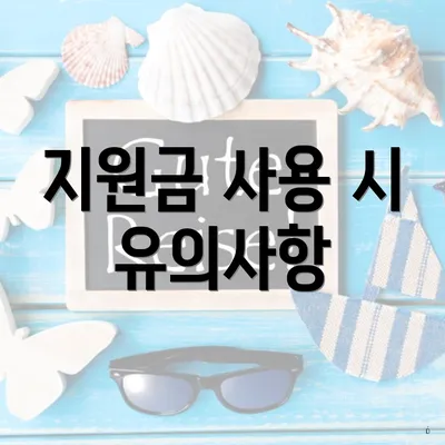 지원금 사용 시 유의사항